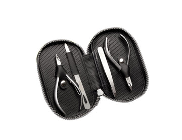 Nghia Gray Plated Gift Set (MD-33)  4-IN -1 manicure set Cuticle Nipper, Nail Nipper, Nail file & Tweezer